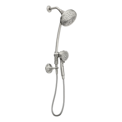Attract Chrome six-function 3.75" diameter spray head standard with handshower