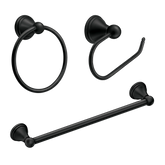 Preston Matte black paper holder towel bar towel ring