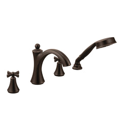 Wynford Chrome Two-Handle Diverter Roman Tub Faucet including Handheld Shower
