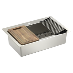 1800 Series 33"x22" stainless steel 18 gauge single bowl dual mount sink
