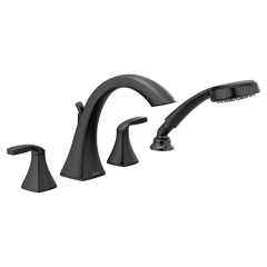Voss Chrome Two-Handle High Arc Roman Tub Faucet including Handheld Shower