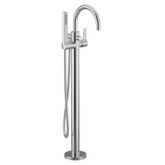 Cia Chrome one-handle tub filler includes hand shower