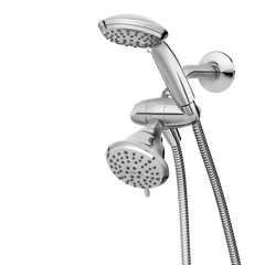 Attune Chrome eight-function 4.75" diameter spray head standard with handshower