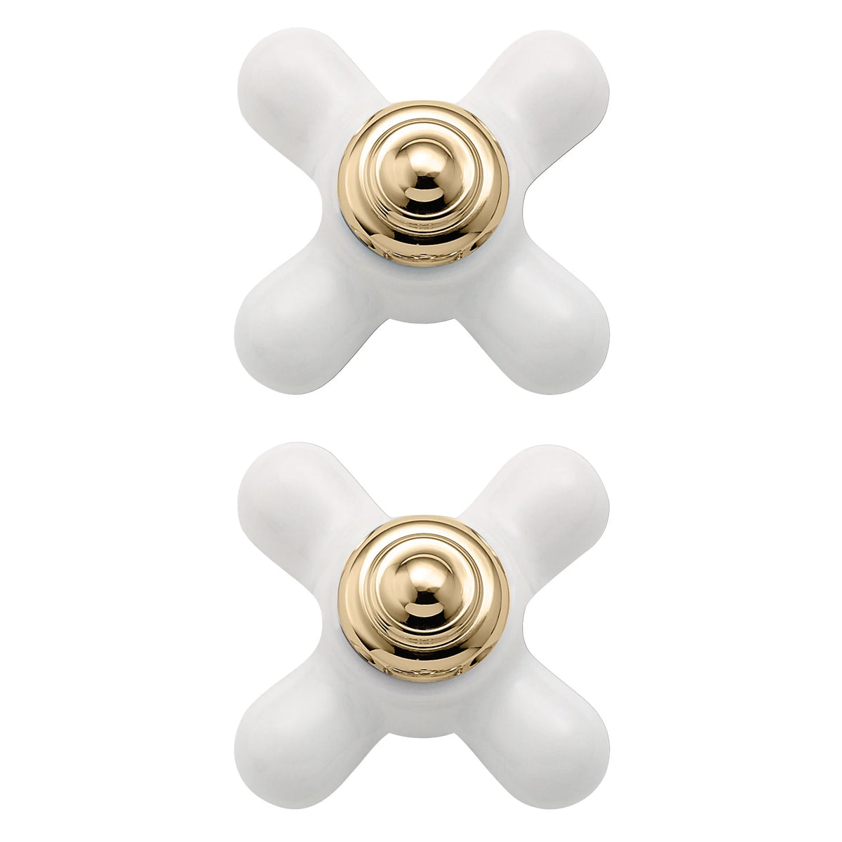 Monticello Porcelain/polished brass Replacement Handle Knob Insert