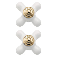 Monticello Porcelain/polished brass Replacement Handle Knob Insert