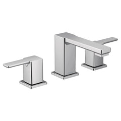 90 Degree Chrome two-handle high arc bathroom faucet