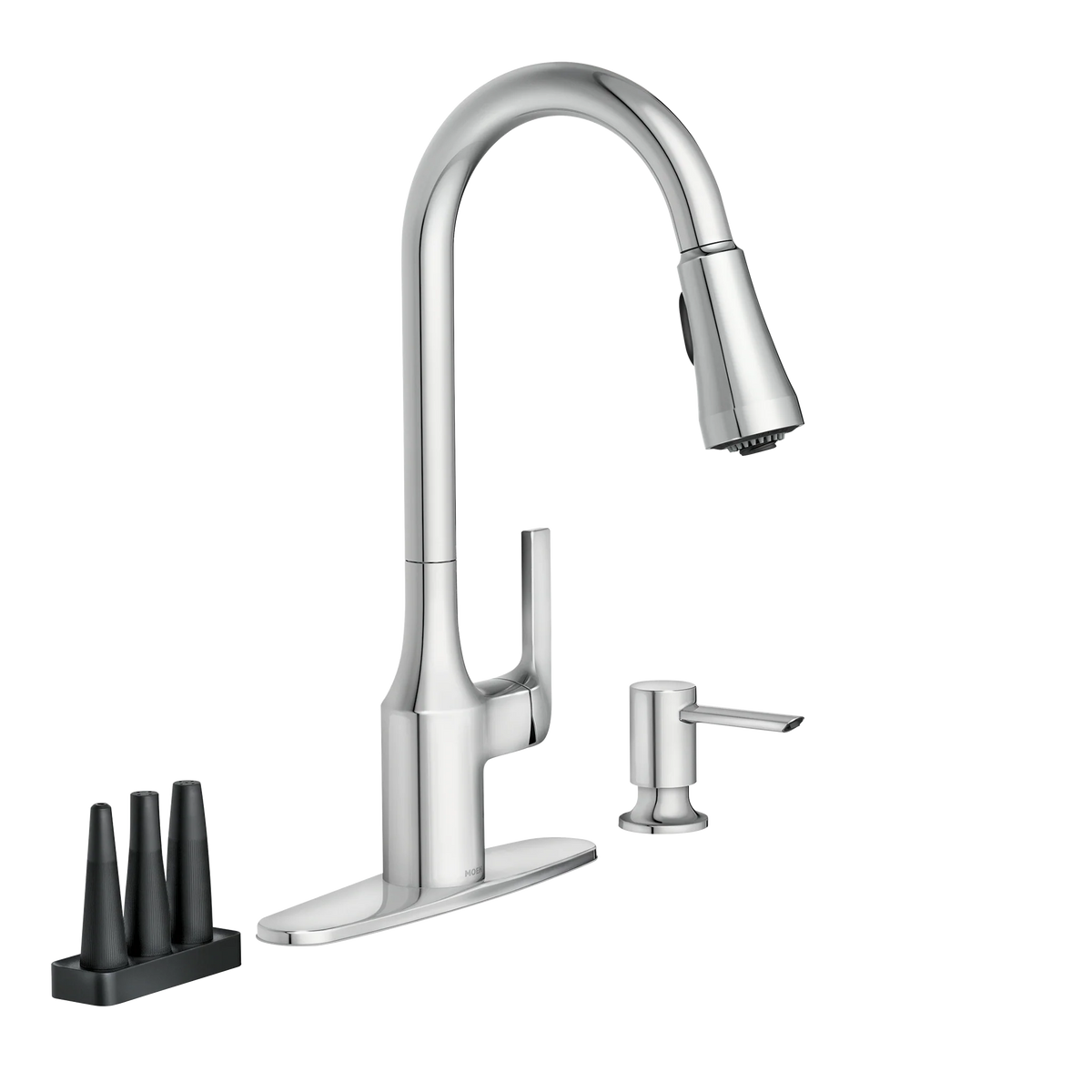 Milton Pulldown Kitchen Faucet with Bottle Cleaning Attachments