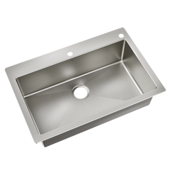 33" x 22" Stainless Steel 18 Gauge Single Bowl Dualmount Sink