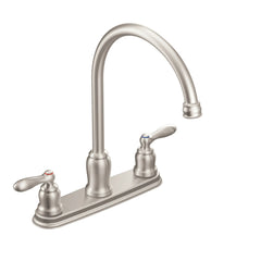 Caldwell Matte black two-handle high arc kitchen faucet