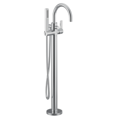 Cia Chrome one-handle tub filler includes hand shower
